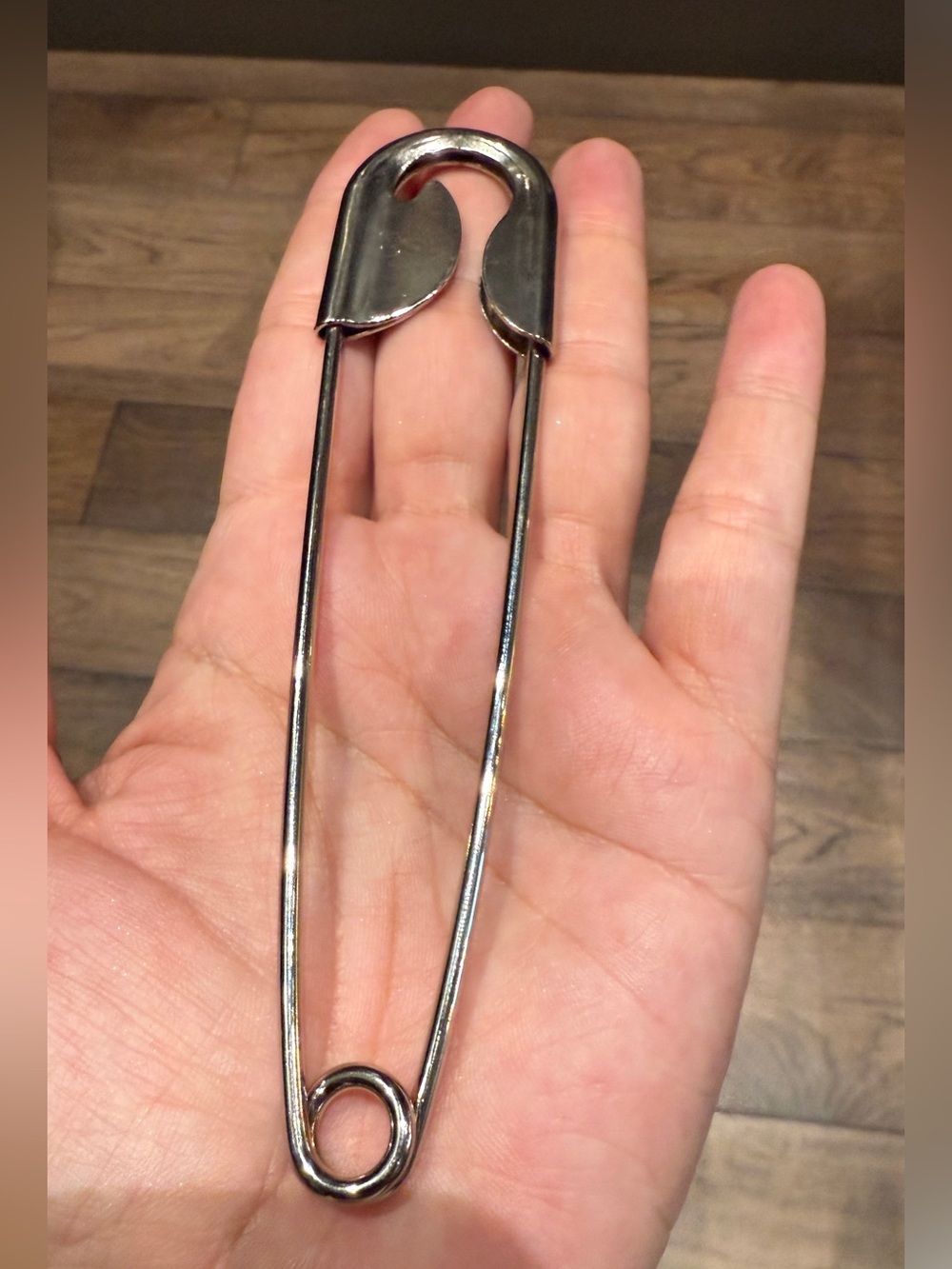 Oversized Silver Safety Pin jeans accessory, Bag Charm, Y2K. Punk, Masc, Goth